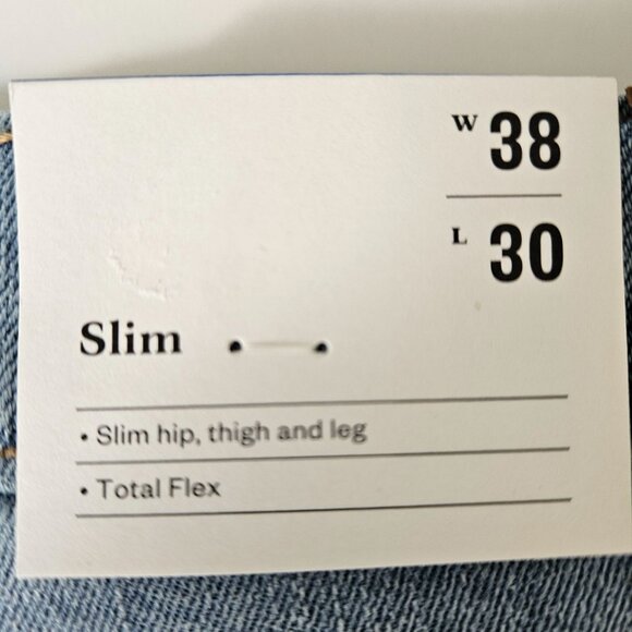 Mens Goodfellow & Co Slim Straight Fit Denim Jeans W38 L30 Light Wash Total Flex - Picture 7 of 12